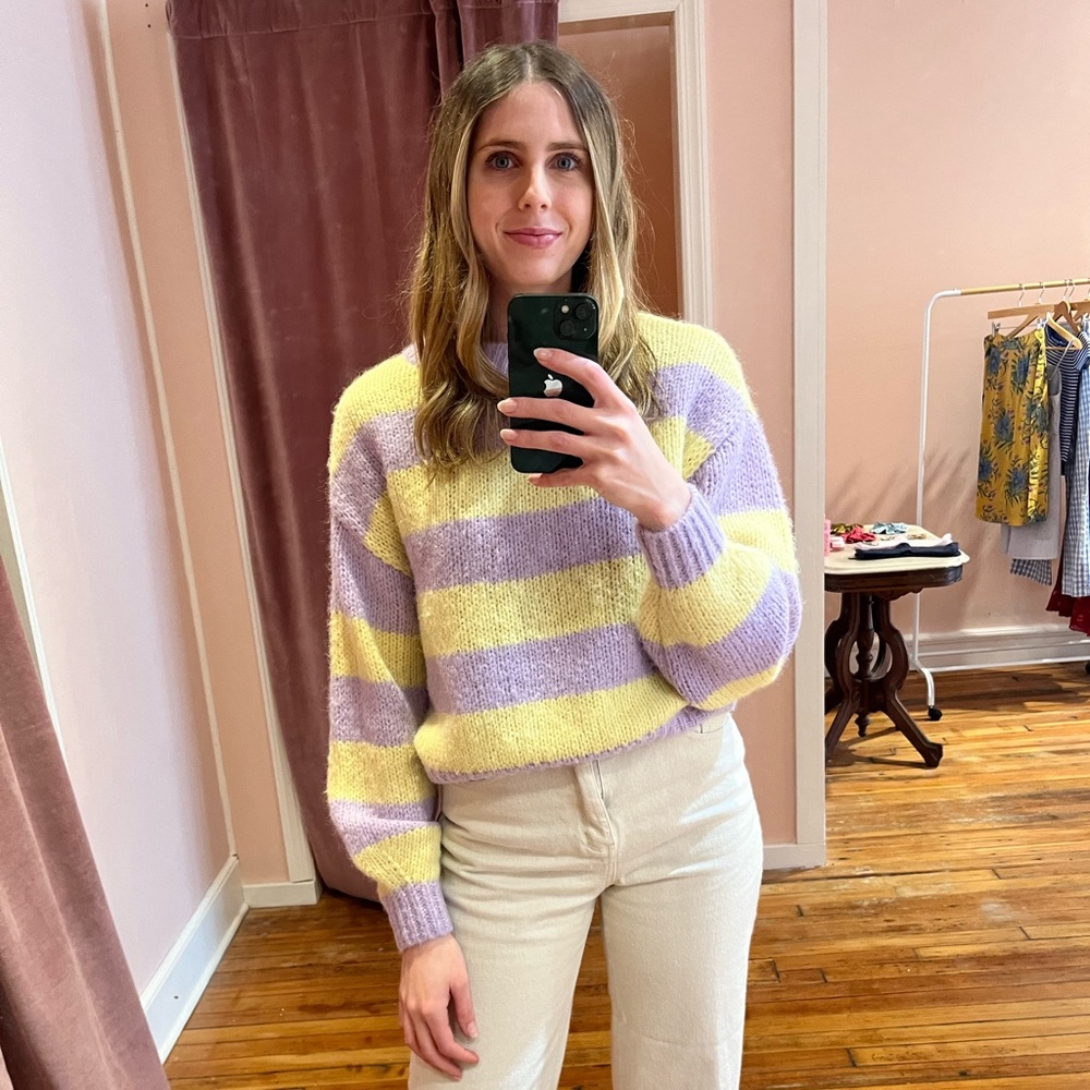 Yellow and lilac striped sweater - Vero Moda